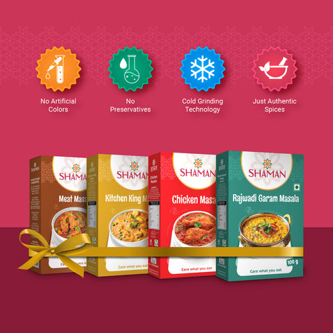 Masaledar Zaika Combo - Meat Masala, Chicken Masala, Kitchen King Masala, and Rajwadi Garam Masala